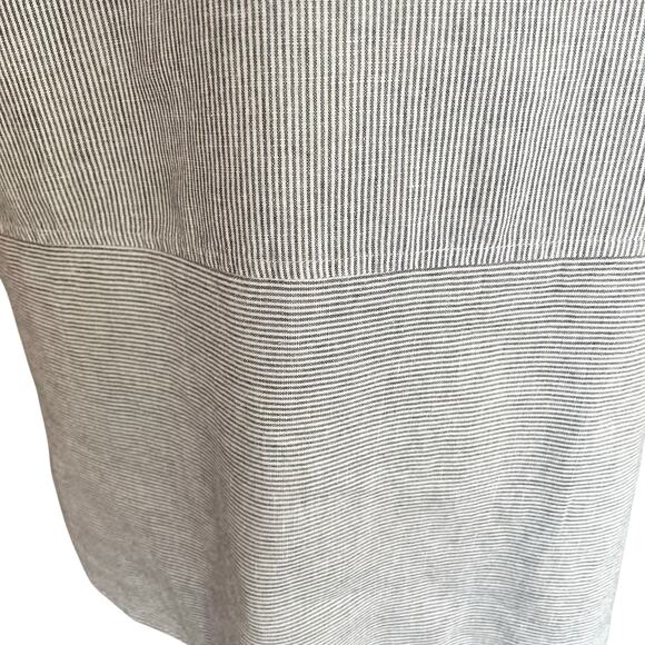 Ellen Tracy Linen Blend Popover Tunic Stripes Roll Tab Sleeves Lace Detail Sz XL - Picture 6 of 10